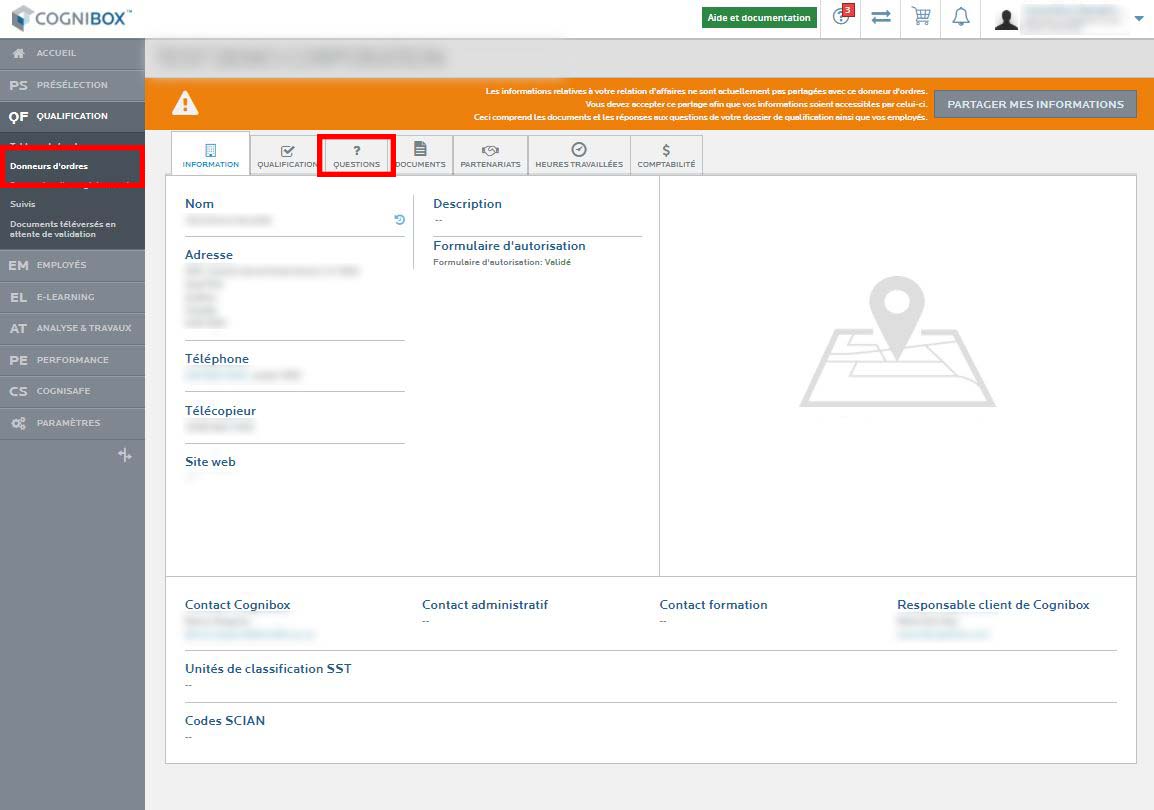 Fill out your hiring client’s prequalification questionnaire